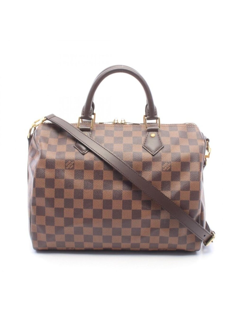 Louis Vuitton Handbag Speedy Bandouliere 30 Damier Ebene Leather 30
